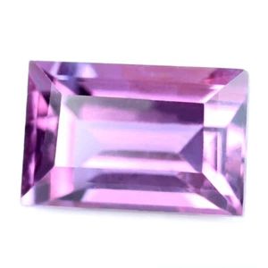 Certified 0.44ct Natural Ceylon Flawless Pink Sapphire IF Clarity Baguette 4x3mm - Picture 1 of 3
