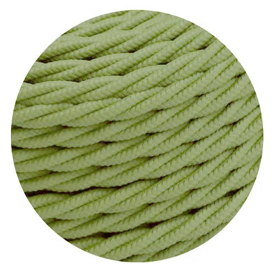 2 Corps Tordue C?ble ?lectrique Vert Militaire Couleur Tissu 0.75mm - Photo 1/4