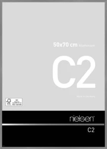 Marco de fotos Nielsen aluminio C2 estructura gris mate 50x70 cm vidrio acrílico - Imagen 1 de 7