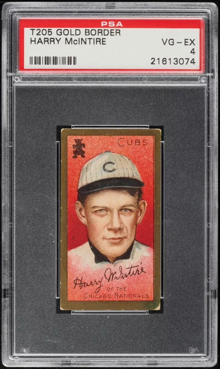 1911 T205 Gold Border Hassan HARRY McINTIRE Chicago Cubs PSA 4 VGEX