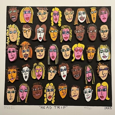 James RIZZI: original 3D "HEAD TRIP", handsigniert, 1995 - Bild 1 von 4