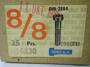 50xM 16x30 -DIN 7984- VITI CILINDRICHE TESTA BASSA 8.8 - Foto 1 di 3