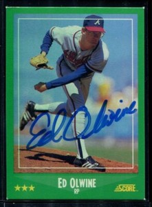 ED OLWINE Signed 1988 Score Baseball Authentic AUTO AUTOGRAPH #379