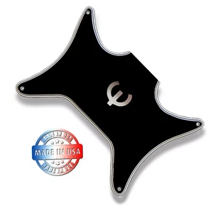 Black/White 5 Ply Pickguard for 2020-Current Epiphone Coronet MIC w/ Big E Decal - Picture 1 of 5