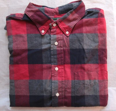 Gitman Bros Vintage Red / Grey Plaid / Check Flannel Shirt - Large / Cotton - Image 1 of 4