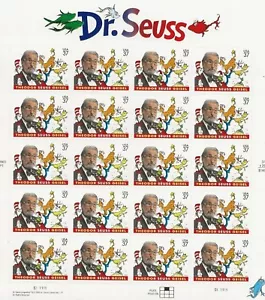 2003 Dr. Seuss full Sheet of 20 x .37 cent stamp sheet - Picture 1 of 1