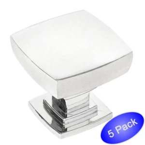 *5er-Pack* Cosmas Schrank Hardware poliertes Chrom quadratischer Knopf #5232CH - Bild 1 von 1