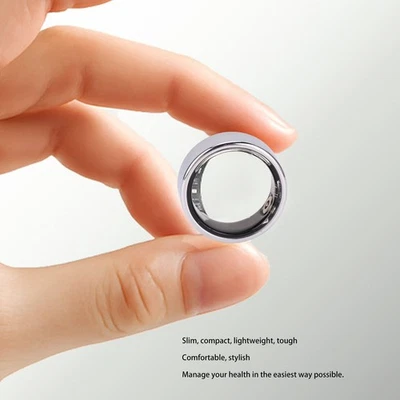  Smart Health Ring Thin Sport Smart Ring Silver Comfortable IP68 Water - Bild 1 von 4