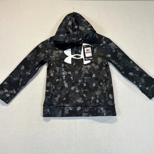 Under Armour Fleece Hoodie Big Logo Printed Gray Camo Size Youth XS - Picture 1 of 5