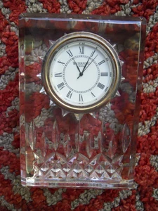 Waterford Orologio da Scrivania Quarzo Verticale Rettangolare Cristallo, Tono Oro. - Foto 1 di 10