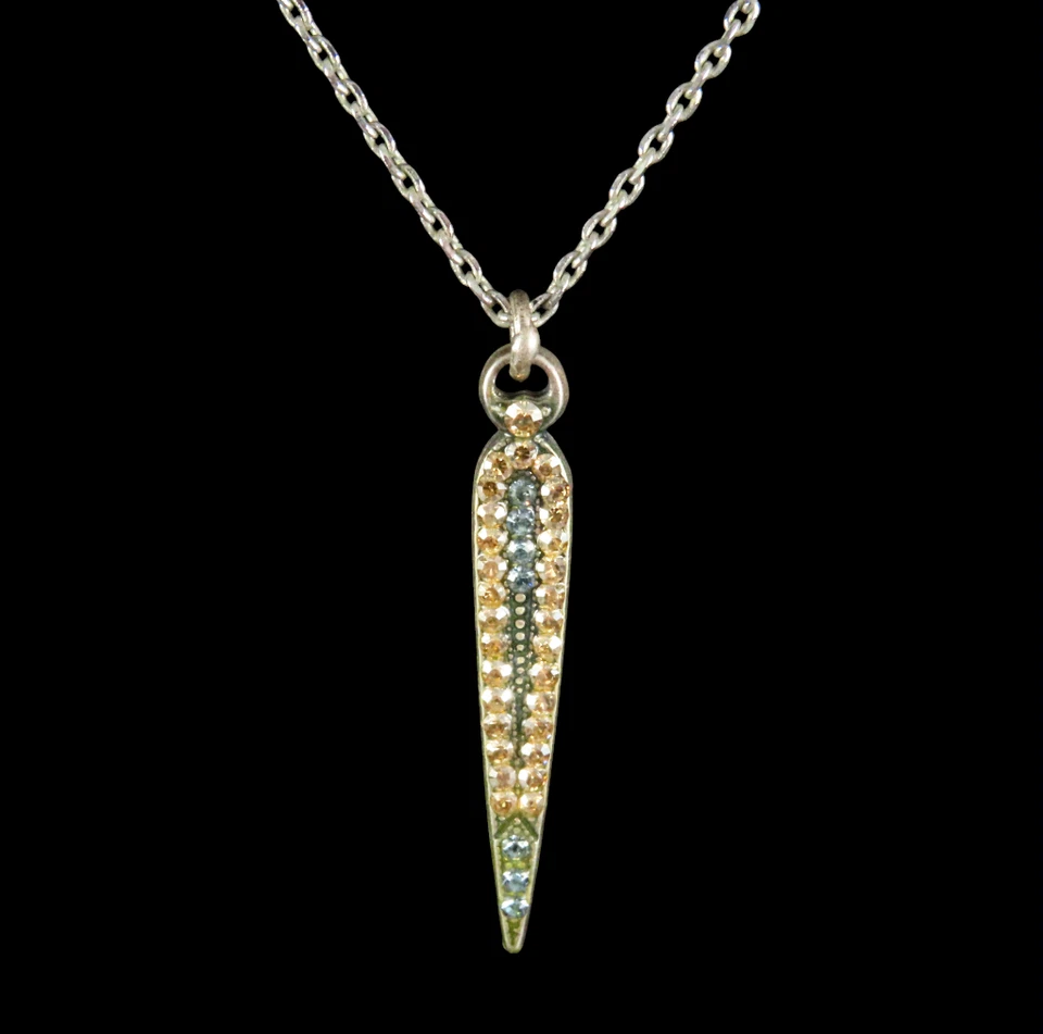 Collar Cadena MARIANA CRISTAL DE SWAROVSKI Daga Spike Colgante AZUL CHAMPÁN Foto 1 de 4