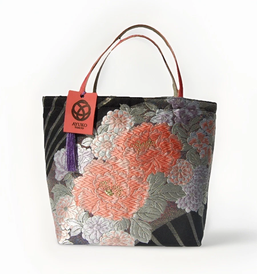Bolsa Obi Kimono 100% Seda Única – Bolsa Tote Artesanal Japonesa Upcycled - Imagem 1 de 4