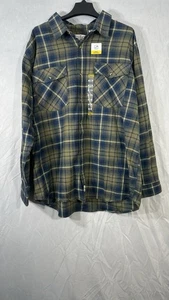 eddie bauer abbigliamento da lavoro foreman fit blu a quadri manica lunga flanella 2XL NUOVO - Foto 1 di 10