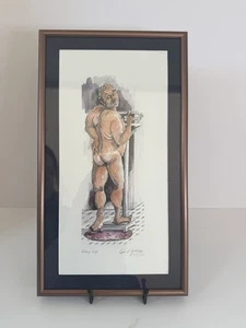 De colección Enid Groves Step Up Firmado Arte Impresión Humor Único Enmarcado Baño - Imagen 1 de 6