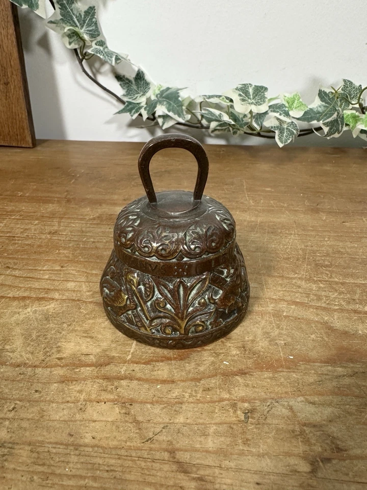 Antique Vintage Brass Sanctuary Hanging Church Bell, Pelicanus, Leo Aquila - Image 1 of 4