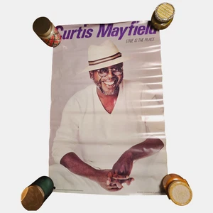 Album promozionale Curtis Mayfield Love Is The Place espositore 23x34 vintage anni 80 - Foto 1 di 7