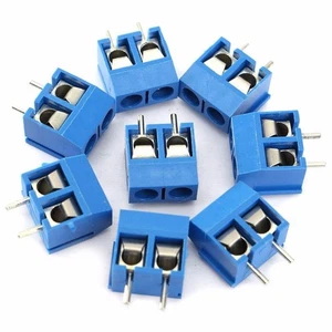 Terminal Block Connector Blue Screw 2-Pin M2.5 Steel Zinc Plated 40pcs Suitable - Picture 1 of 6