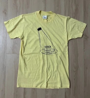 Camiseta Amarilla XEROX El Segundo Años 80 De Colección Para Hombre Mediana Stedman Hi Cru EE. UU. Años 80 Foto 1 de 4