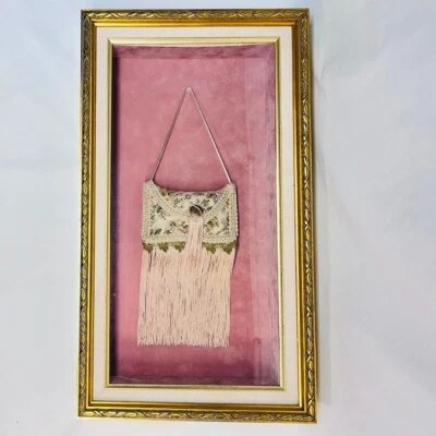 De Colección Cartera de Novia Bolso sin asas 6 pulgadas Borla Artesanal Pared Sombra Caja Filagree Rosa Seda Foto 1 de 4