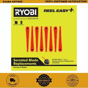 Reel Easy + Serrated Blade Replacements (8-pack) | Ryobi Head Fixed String Of - Picture 1 of 6