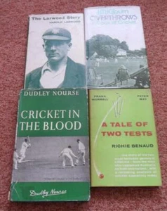 Lot of 4 vintage cricket books LARWOOD, Overthrows, In The Blood, Tale of Two T - Picture 1 of 1