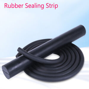 Solid Rubber Round Rod Bar Sealing Strip Bendable Cabinet Door Seal Craft Black