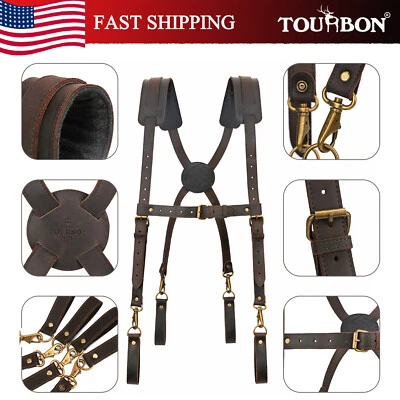TOURBON Tool Belt Suspenders Carpenter Heavy Duty Chest Strap US-Special offer