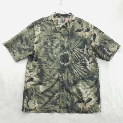 Arizona Shirt Mens Large Green Camouflage Mesh Short Sleeve Classic Button - Image 1 of 4