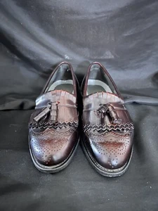 DEXTER Men’s Dress Shoes Burgundy Leather Wingtip Tassel Loafers Sz 9.5 D - Picture 1 of 10