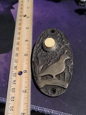 Bird  Doorbell Push Button Oval Door Hardware Antique Brass • 22.47€