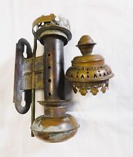 Antique Brass Railroad Candle Wall Sconce Gothic With Top Cover
