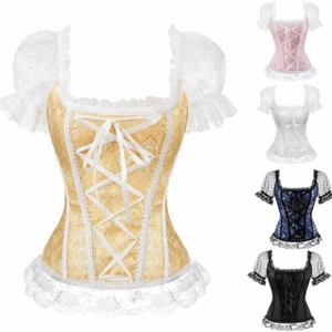 Sexy Disfraz Burlesco Corsé Vasco Cincher Lencería Bustier Real Lujo Encaje - Imagen 1 de 21