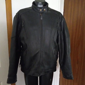 USA Bikers Dream Apparel Damen schwarze Lederjacke mit Innenfutter Größe XXL 2XL - Bild 1 von 10