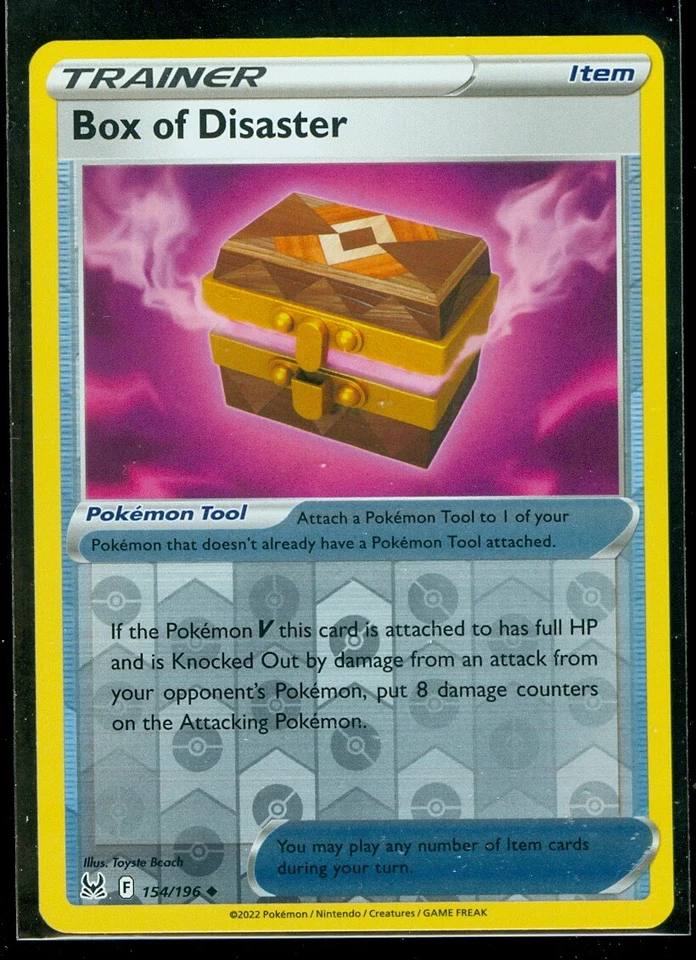 Pokemon BOX OF DISASTER 154/196 - Lost Origin - Rev Holo - MINT - Image 1 of 1
