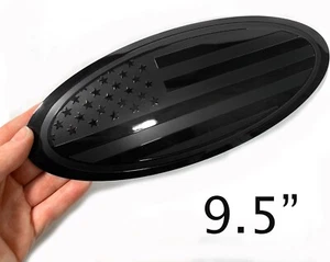 9.5" Superposición Delantera Trasera Ovalada Negra Bandera Emblema para Ford F150 2015-2021 9.5 pulgadas - Imagen 1 de 6