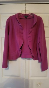 Mercer & Madison Women's XL 100% Wool Violet Ruffle Cardigan Jacket - Picture 1 of 7