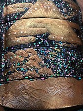 Antique Rare Japanese Inro Raden Mt Fuji Crane Pine Wave Ojime Netsuke Dragon