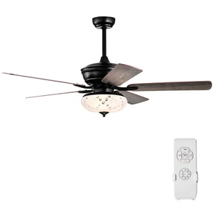 52" Ceiling Fan with 3 Wind Speeds, 5 Reversible Blades & Remote Control Grey - Picture 1 of 10