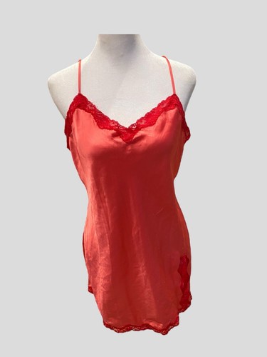 UNDERCOVER Y2k Vestito Slip Rosso Victoria Secret Lingere Setoso Con Pizzo M