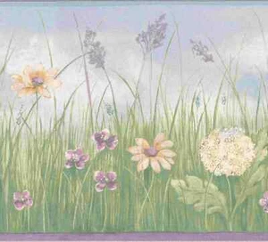 WILD FLOWERS IN THE FIELD WALLPAPER BORDER - B4371 - Picture 1 of 2