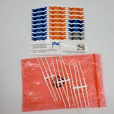 1 Pack- Auto World FLAG SET (22 Poles & 24 Stickers- Blue, Orange, Checkered)