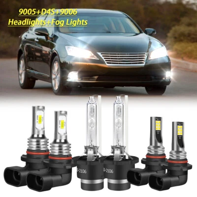 For Lexus ES350 2007-2012 LED HID Headlight High&Low Beam + Fog Light Bulbs Kit - Image 1 of 4