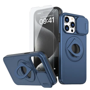 Magnetic Case w/ Slide Camera Cover+Screen Protector For iPhone 16 Pro Max 15 14 - Picture 1 of 39