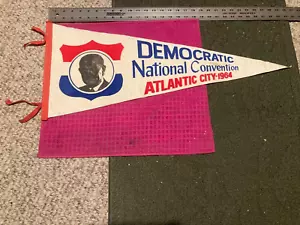 1964 Lyndon B Johnson DEMOCRATIC NATIONAL CONVENTION Pennant ATLANTIC CITY NJ - Picture 1 of 5