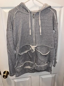 Billabong Sweater Womens Small Gray Hoodie Full Zip Hoodie Hooded Sweatshirt - Picture 1 of 9