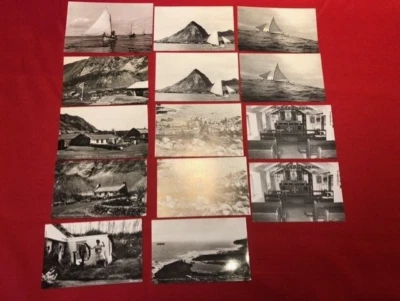 14 x Tristan da Cunha Black & White Stamped Postcards - Изображение 1 из 2