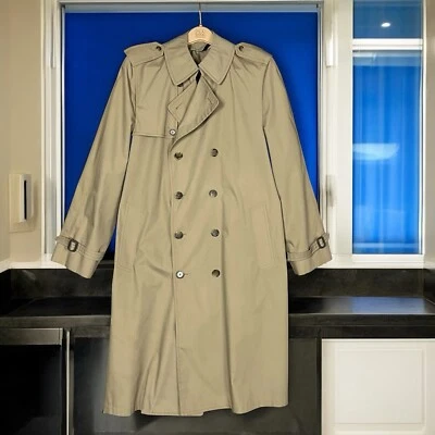 Trench coat London Fog NOVO tamanho 44L masculino clássico cáqui forro de pele removível - Imagem 1 de 4