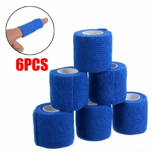 6x Rollen Fingerpflaster, Pflasterverband, Kohäsiv Haftbandage Selbstklebend - Bild 1 von 9