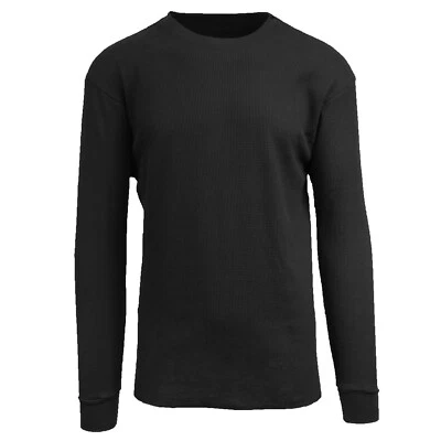Men's Long Sleeve Waffle Thermal Shirt Tee -Crew Neck Layering Color & Size NEW - Image 1 of 3