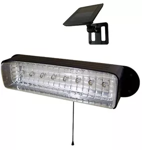 Solar Powered Shed Eaves 8 LEDs Path Garage Barn Patio Porch Wall Light Lamp - Picture 1 of 4